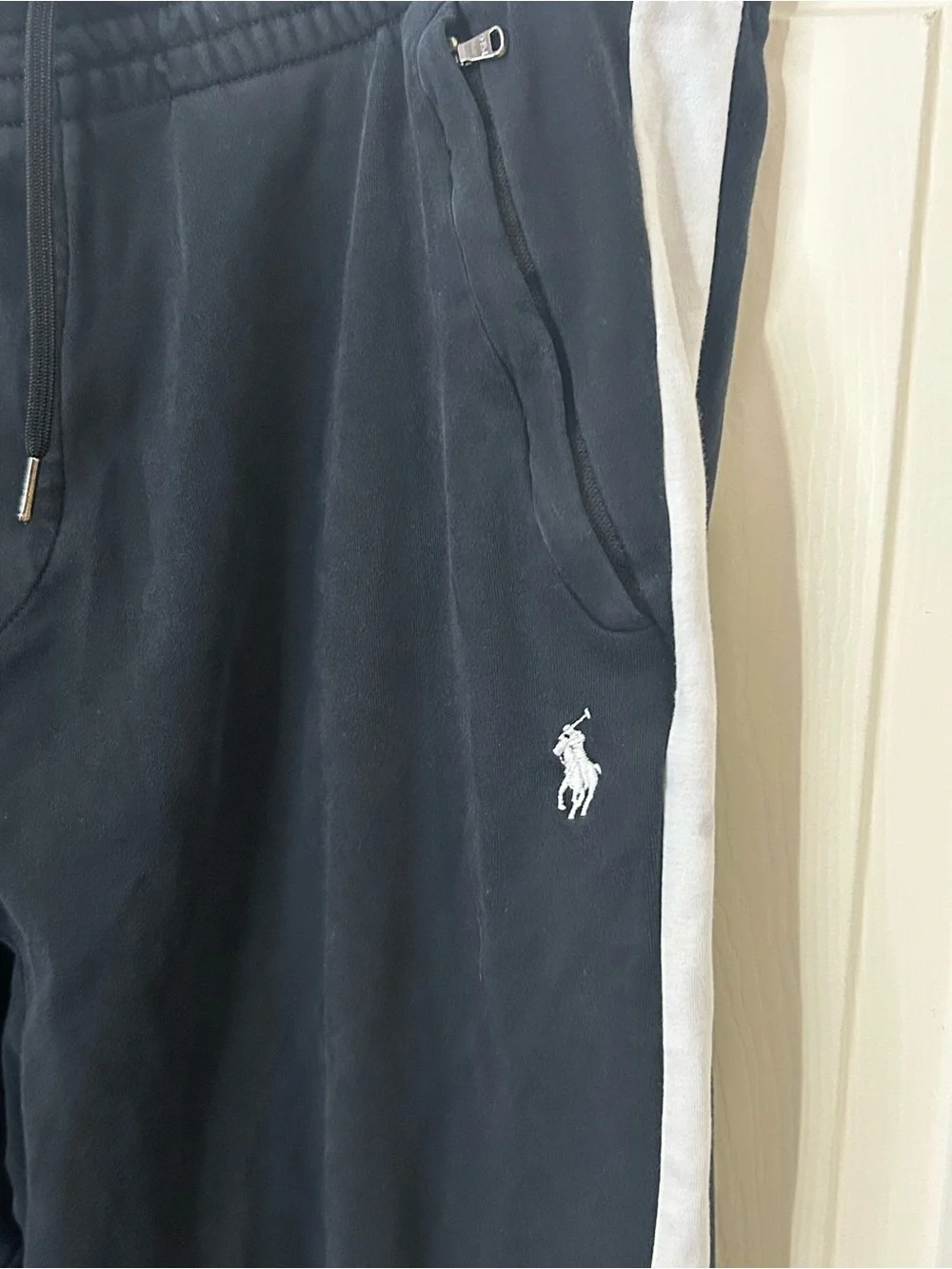Polo Ralph Lauren Men's Sz XL Cotton Drawstring Interlock Track Pants Black 28”